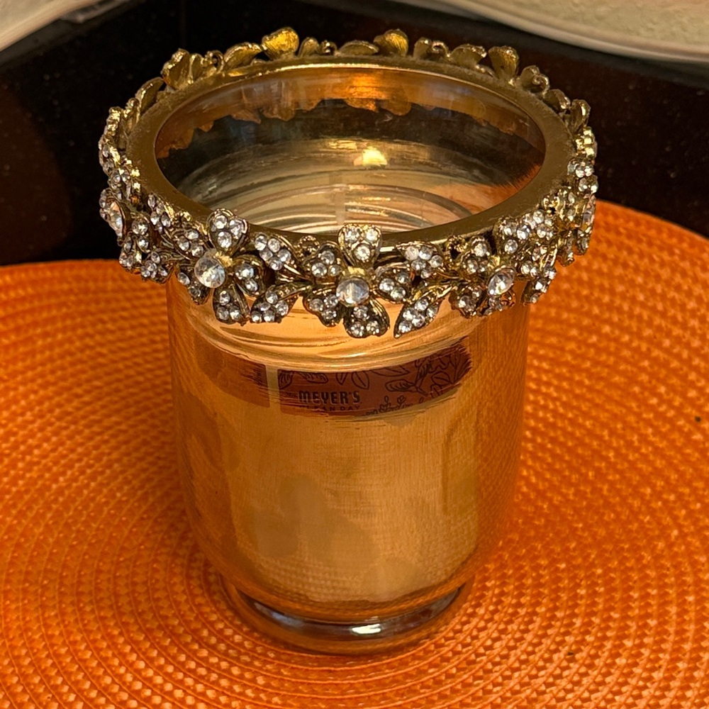 Elegant Gold and Silver Crystal Vase